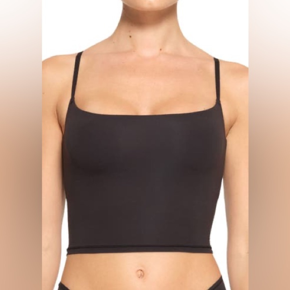 Skims Fits Everybody Cropped Cami - Black/Ash - Picture 1 of 5